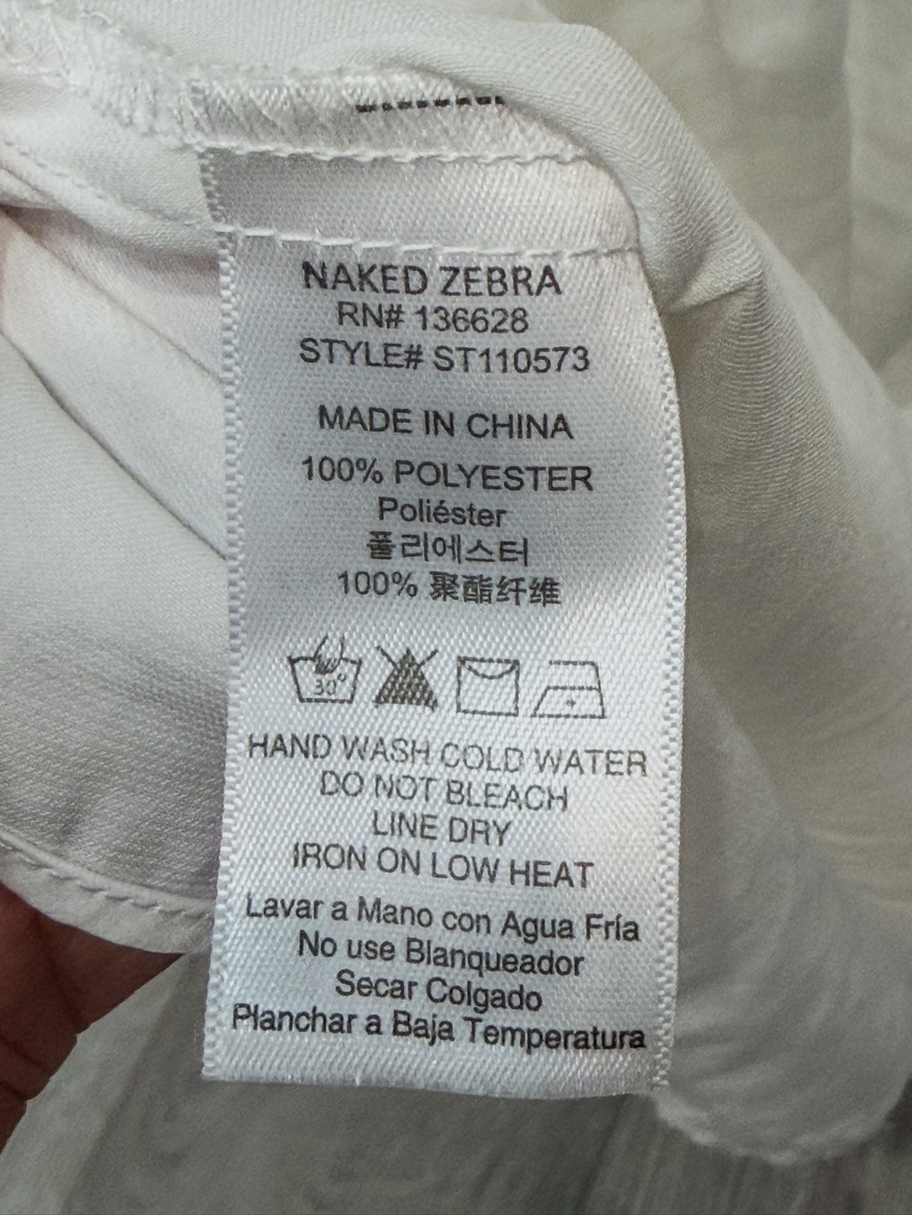 Naked Zebra White Collared Sleeveless Halter Sz M - Picture 8 of 8